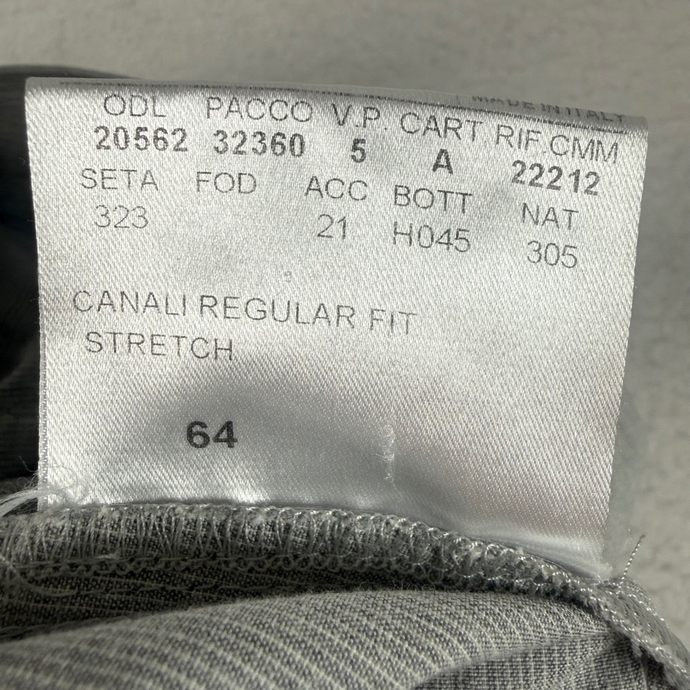 Canali Mens Gray Stretch Pants‎ Regular Fit Italy Quiet Luxury Designer 40x33 - Picture 10 of 11